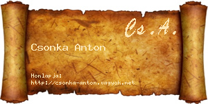 Csonka Anton névjegykártya