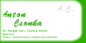 anton csonka business card